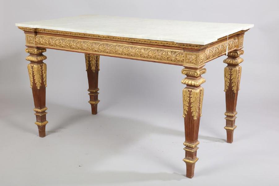 Salongsbord, 1800-tal eller äldre,  Louis XVI-stil, förgylld och skuren dekor, skiva av vit marmor, höjd 83, 136 x 80 cm_450a_8daf8a1263534cc_lg.jpeg