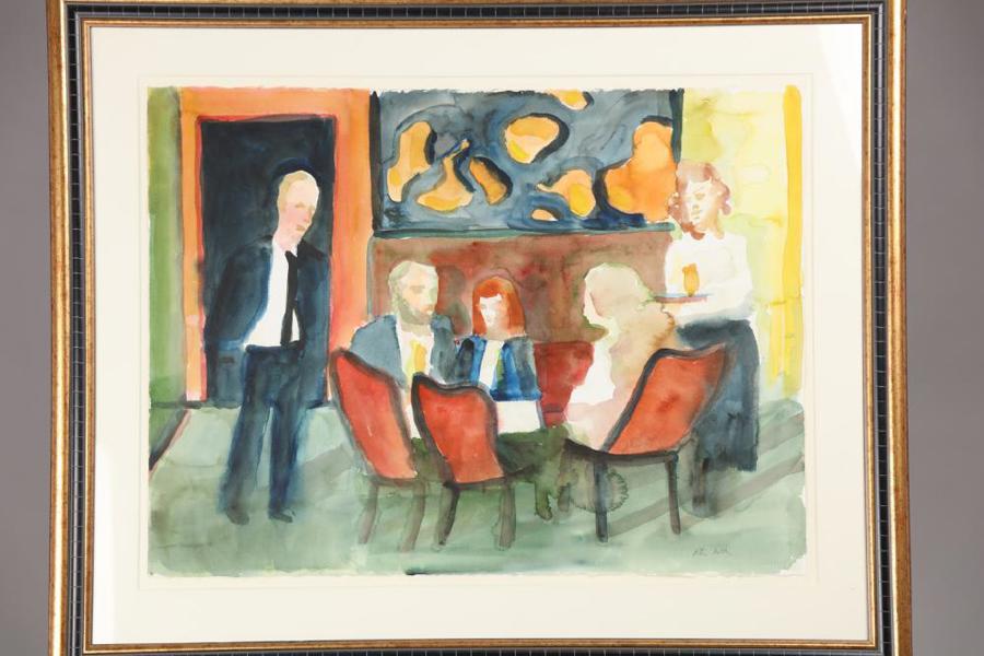 Peter Dahl (1934-2019), interiör med figurer, från Restaurang Tennstopet, signerad, akvarell, bildmått 57 x 76 cm_765a_8daf8a32b489e5e_lg.jpeg